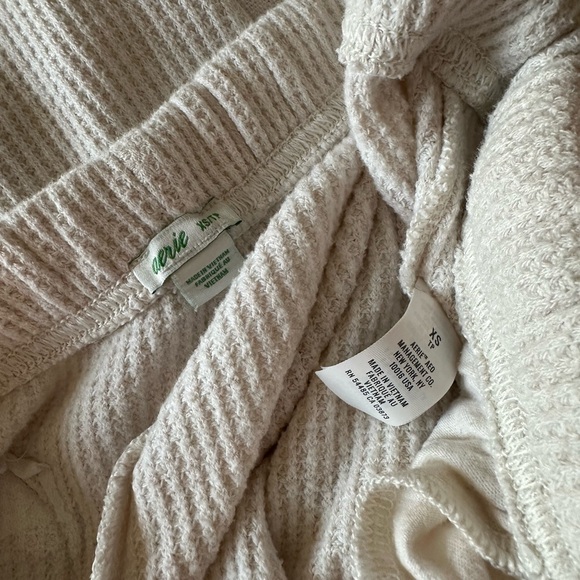 Aerie Cream Waffle Knit Pajama Pants - Picture 7 of 9
